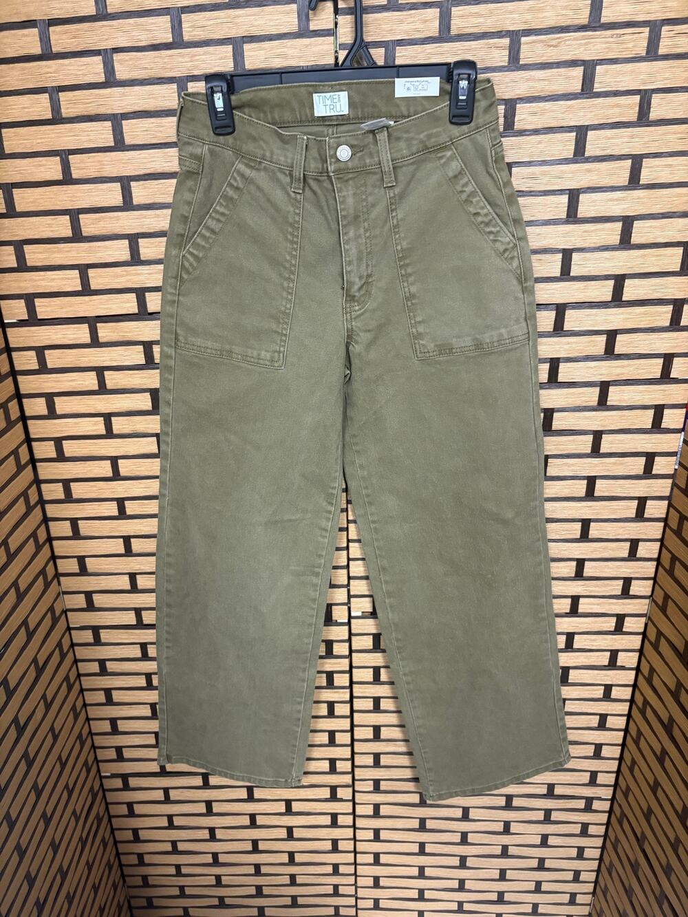 Time And Tru Olive Green High Rise Relaxed Fit Jeans Size 4